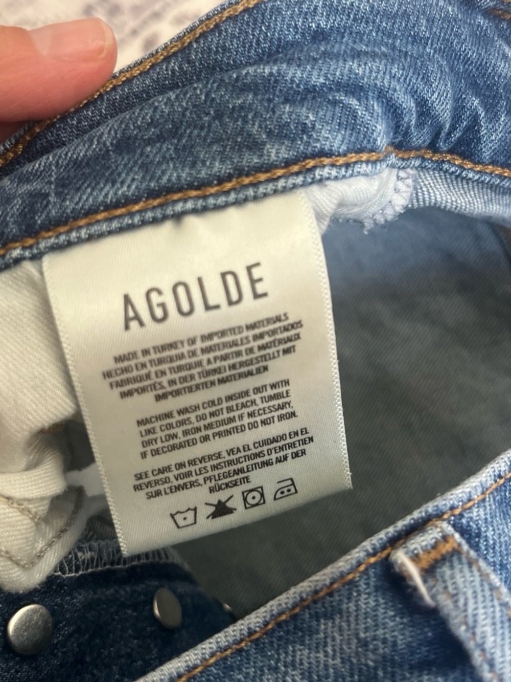 Agolde Women's Slim Straight Jeans in Dark Blue size 33 - Picture 3 of 3